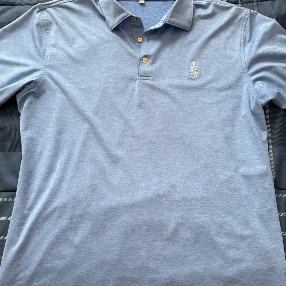 Men's light blue polo